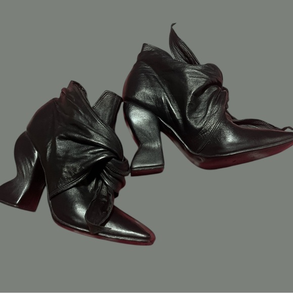 CCWDMOSS Black Ankle Booties with Square Toe and Bow Tie Design - Size 10 - Picture 5 of 14